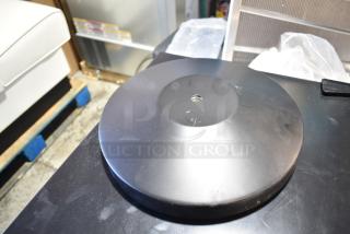 Black 40" Lancaster stanchion base, crown top, rope-style, brand new with slight scratches, model 164CRBK.