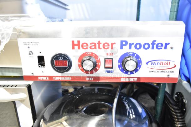 Brand new Winholt NHP-PD-ECO control drawer for cabinets, 120V, 1 Phase, featuring power, temperature, heat, humidity controls.