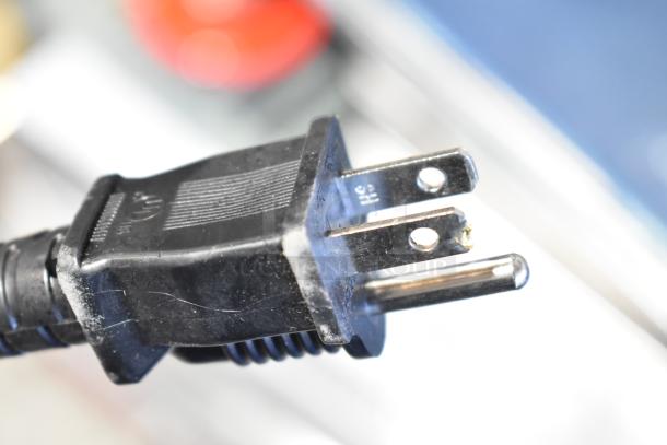 Alt text: Close-up of a power plug for the Winholt NHP-PD-ECO control drawer assembly, 120 volts, 1 phase.