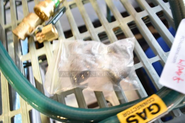 Brand new Krowne M5072K 72" mobile gas connector hose kit, 1/2" with visible "GAS CONNECTOR" label, in packaging.