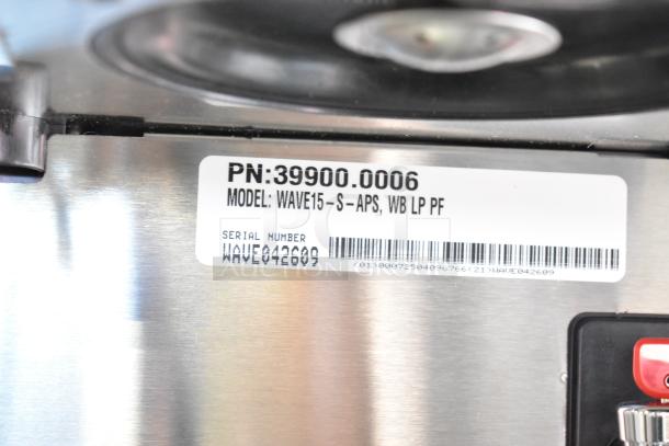 Bunn SmartWAVE 15-S-APS coffee brewer, model 39900.0006, serial WAVE042689, new scratch and dent condition.