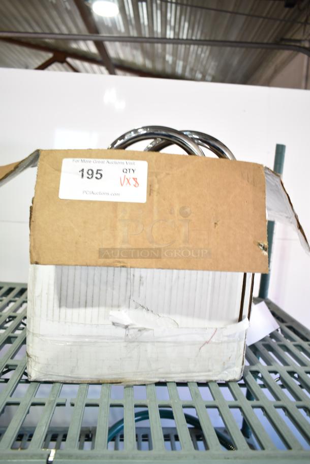 Box containing 8 various items including a 020237-45 power unit. Label shows auction item number 195, quantity x8.