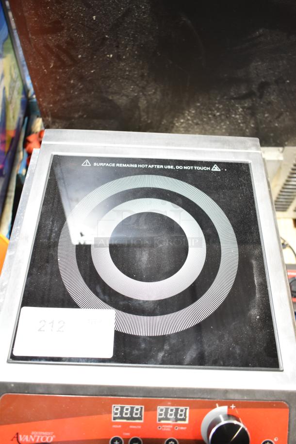 Brand new 2025 Avantco 177IC1800 countertop induction range, 120 volts. Minor scratches visible. Digital controls shown.