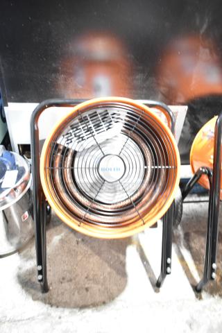 Boltic SHAG-K12F electric salamander heater, 480V, 3-phase, new but scratch and dent, orange and black finish.