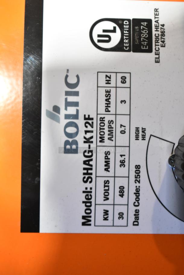 BRAND NEW Boltic SHAG-K12F Portable Electric Salamander Heater, 480V, 3 Phase. UL Certified. Scratch and dent condition.