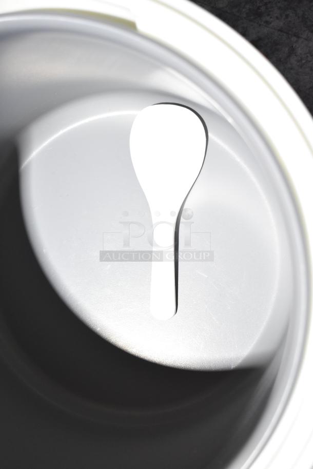 RiceMaster Town 56919 92 Cup Commercial Rice Warmer, stainless steel, new condition, visible utensil inside.