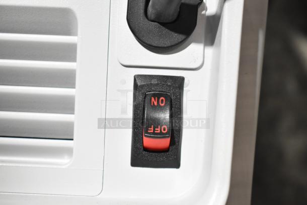 2025 VitaMix VM0214 blender power switch, showing "ON" and "OFF" positions. Commercial-grade, 120V, 1 phase.