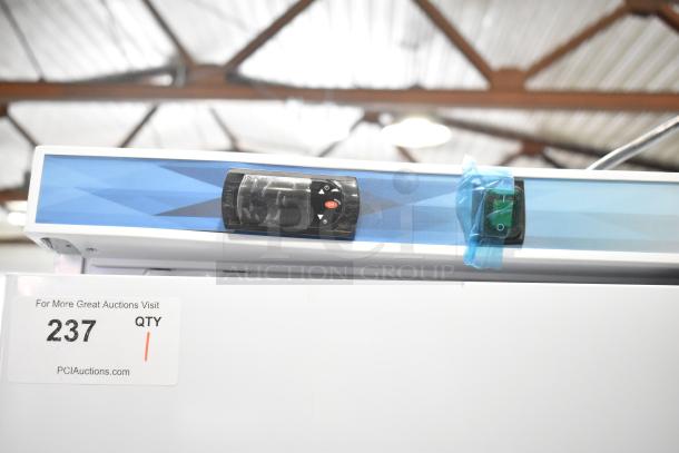 BRAND NEW SCRATCH AND DENT KoolMore KM-FMD20WH commercial freezer, 21 Cu. ft., 115 volts, 1 phase; visible control panel.