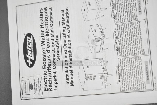 "Hatco C-27 Compact Booster Water Heater manual, 208 Volts, 3 Phase. Includes installation and operating instructions."