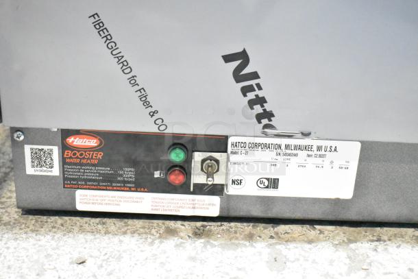 BRAND NEW Hatco C-27 Compact Booster Water Heater, 208V, 3 Phase. Scratch and dent. Features on/off switch, pressure labels.