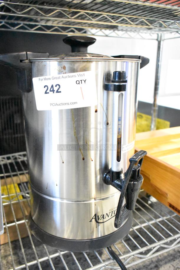 Avantco 177CU30CETL 30-cup stainless steel coffee urn, new with minor scratches, visible label, 120V.