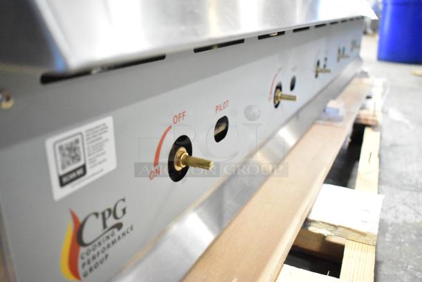 BRAND NEW Cooking Performance Group 60" natural gas griddle, GM-CPG-60-NL, manual controls, 150,000 BTU, scratch and dent.