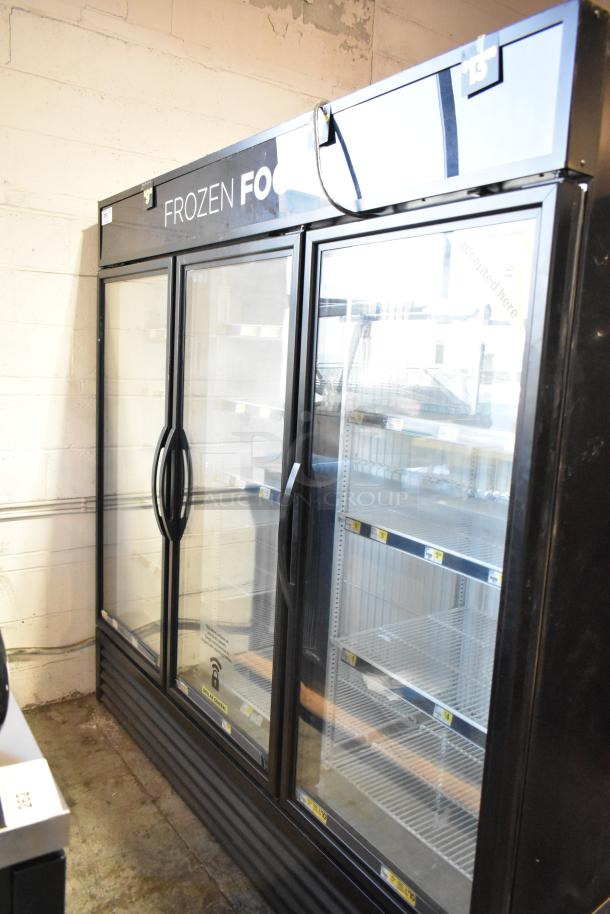 2019 True GDM-72F-HC 3 Door Commercial Freezer, glass doors, good condition, 115/208-230V, 1 Phase.