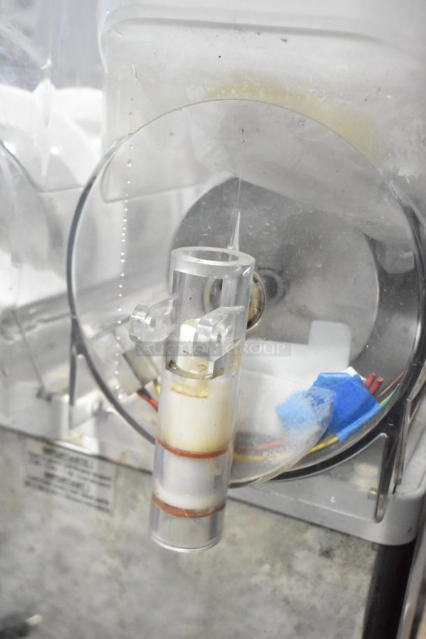 Stoelting Granistar GS commercial slushie machine, 2 hoppers, missing lids, 115 volts, 1 phase, visible internal parts.