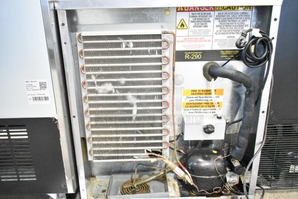 Delfield Commercial Undercounter Cooler, 115V, 1 Phase, featuring R-290 refrigerant system and safety warnings visible.