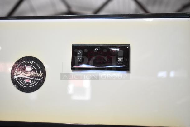 Cooler Depot SD105B commercial cooler, single door reach-in model. Features digital display and branding label.