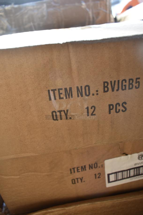 Cardboard box labeled "ITEM NO.: BVJGB5 QTY. 12 PCS", part of auction lot of 20 new scratch and dent items.