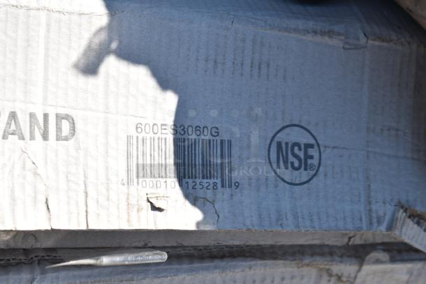Cardboard box showing barcode 600ES3060G and NSF logo, indicating item specifics. Box condition is slightly damaged.