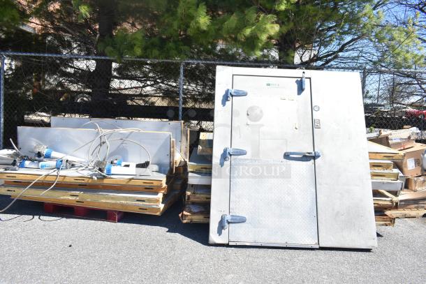 Imperial Brown walk-in box with Pro3 Heatcraft PTN047M6BE compressor/condenser, 208-230V, 1 phase, outdoor view.