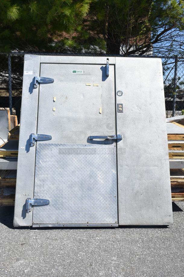 Imperial Brown Walk-In Cooler door with Pro3 Heatcraft PTN047M6BE compressor, 208-230V, 1 phase, pre-owned.