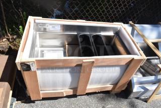 Regency 600IB1836CP underbar ice bin with 7 circuit cold plate, bottle holders, new condition, 18" x 36", 79 lb.