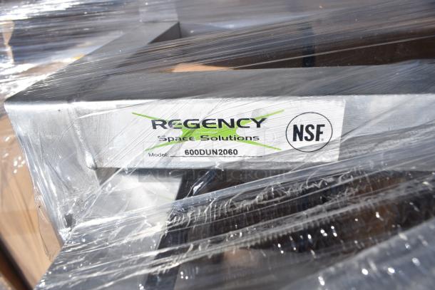 Regency Space Solutions dunnage rack, model 600DUN2060, new scratch and dent, wrapped for shipping, NSF certified.