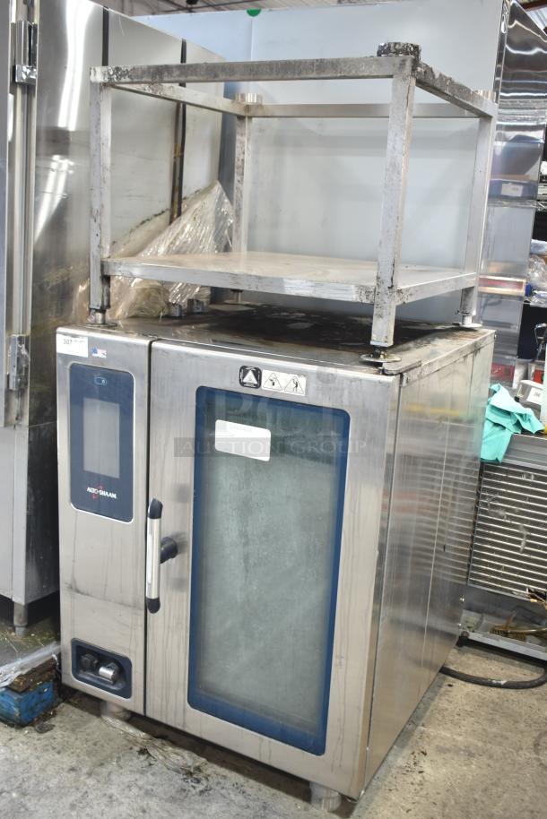 Alto Shaam CTP10-10E electric combi oven with equipment stand; stainless steel, 208-240V, 3 phase, used condition.