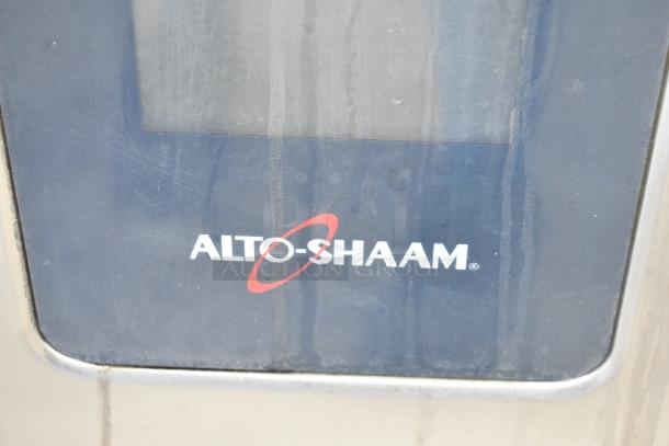 Alto Shaam CTP10-10E commercial combi oven with logo, stainless steel exterior, electric, 208-240V, 3 Phase.