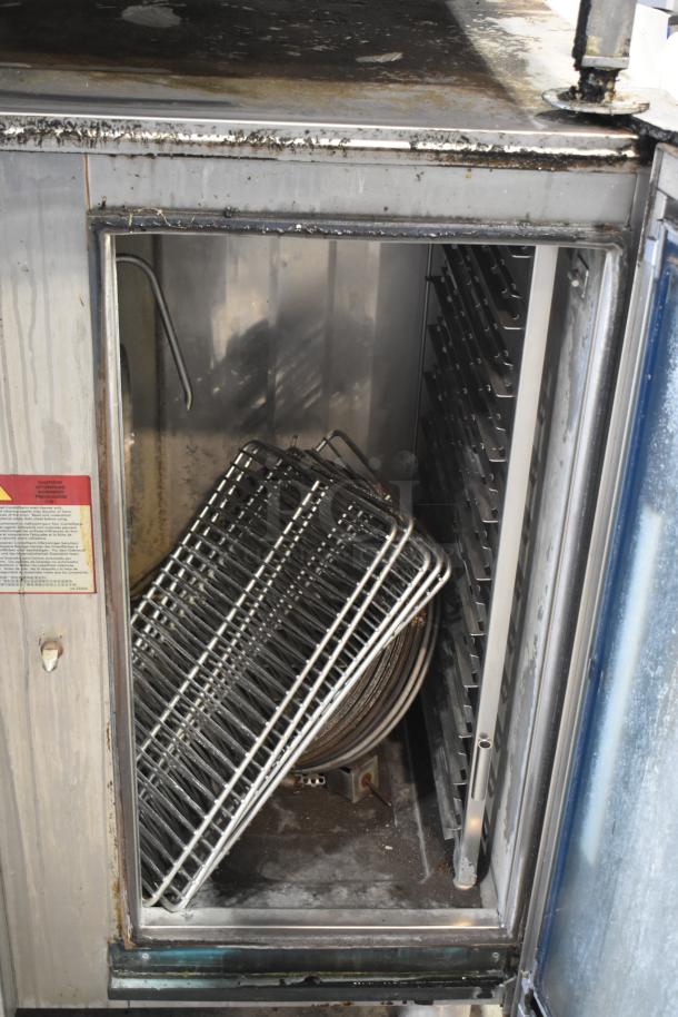 Alto Shaam CTP10-10E combi convection oven interior showing racks; used condition, 208-240 volts, 3 phase.