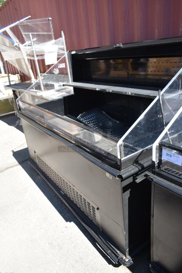 Hussmann Grab N Go Merchandiser, black, commercial horizontal style, clear panels, 115/208-230V, 1 Phase, good condition.