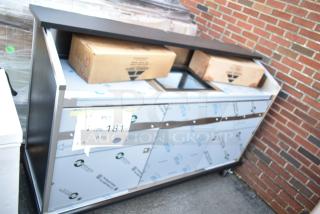BRAND NEW SCRATCH AND DENT! Advance Tabco AMD-6B 74" Heavy-Duty Portable Bar with Stainless Steel Doors and Interior
