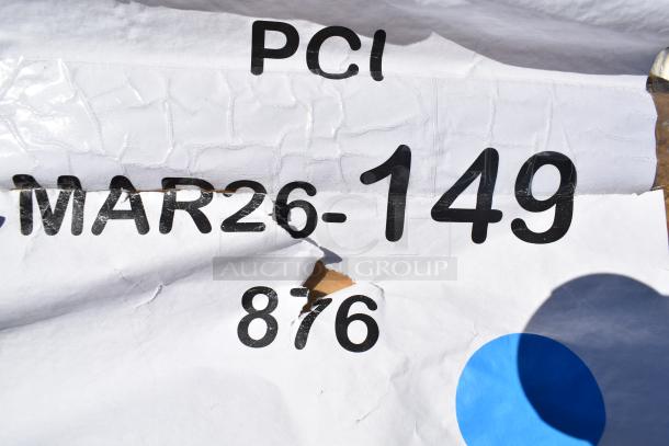 Brand new Advance Tabco FC-3-1620-18RL stainless steel sink with three compartments, two drainboards. 84", scratch and dent condition.