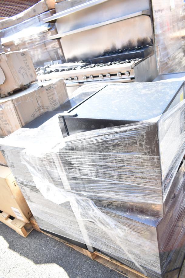 Four mini coolers including Haier HC17SF10RB, Galanz GLR31TS1E02, Black & Decker BCF46B, wrapped on pallet, 115V, 1 Phase.