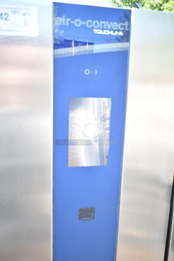 Electrolux Air-o-convect Touchline commercial convection oven, model 9F92225200, with stand and casters, stainless finish.