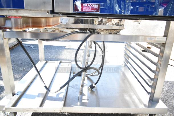 Electrolux Air-o-convect Touchline commercial convection oven on stainless steel stand with commercial casters, model 9F92225200.