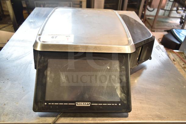 2017 Hobart HTi-7LH26 commercial scale, stainless steel, touchscreen, does not power on, model label visible.