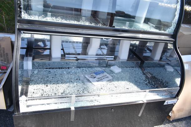 Avantco 193CAC48B merchandiser with broken glass; features top display case; 115 volts, 1 phase; see image for damage.