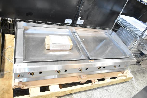 BRAND NEW Cooking Performance Group GM-CPG-60-NL 60" gas griddle, manual controls, 150,000 BTU, scratch and dent condition.