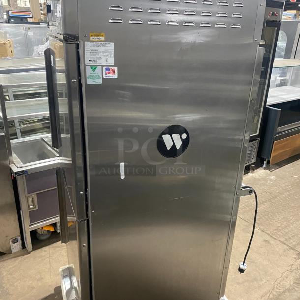 Wow! Winston stainless steel insulated mobile cabinet, model HOV514UVE, features stacked Dutch doors, 120V, on casters, SN: 20190904-0056.