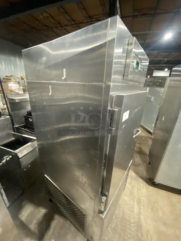 Traulsen RBC100 stainless steel blast chill freezer, model SN: T09031K05, 208-230V, 1 phase, on casters, in good condition.