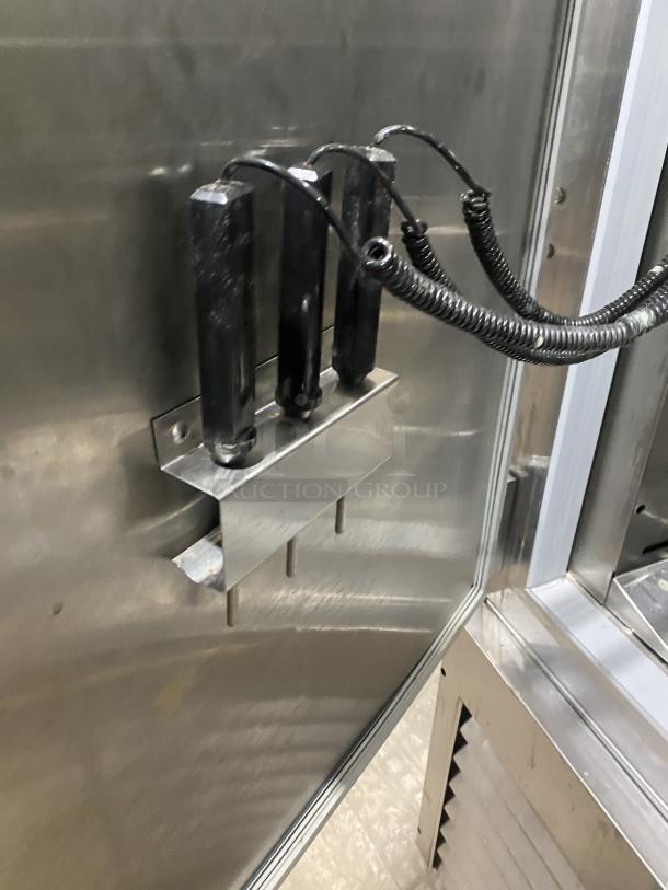 Traulsen RBC100 commercial stainless steel blast chiller, 208-230V, 1 phase, on casters, visible control panel detail.