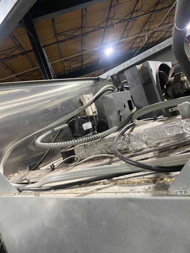 Victory UltraSpec stainless steel refrigerator components, model HRSA-1D-S1EWHDSPEC183, featuring internal wiring and casters.