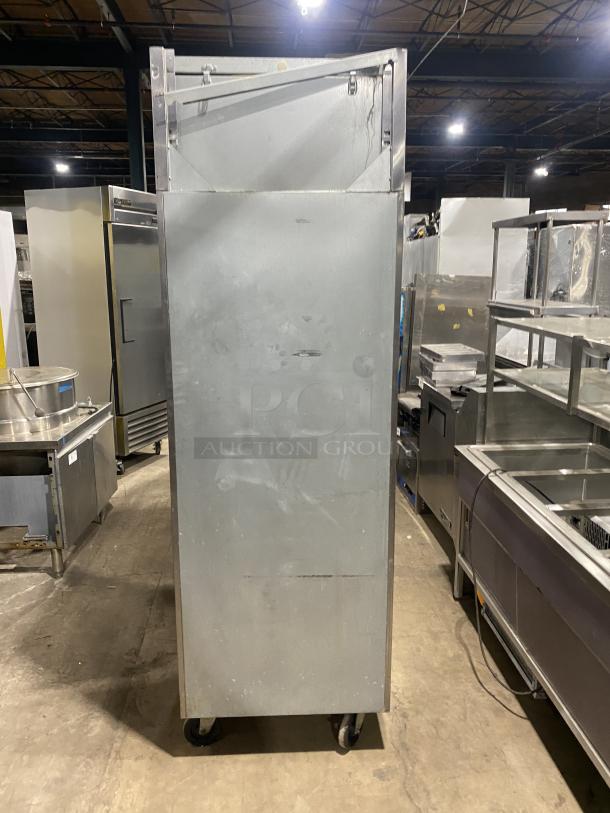 Victory UltraSpec Series refrigerator RSA1DS1HDSPEC121, reach-in, 2 half-height doors, on casters, 115V, used condition.