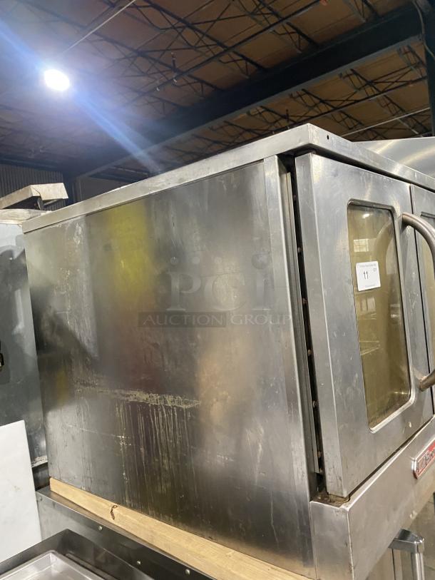 Southbend Marathoner Gold Series stainless steel convection oven; single stack; electric; visible scratches; includes wired rack.