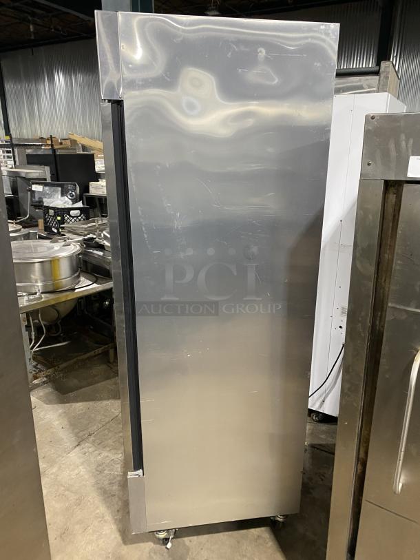 True T-23F-HC stainless steel freezer, on casters, model SN: 8761908, 115V 1PH, in good condition.