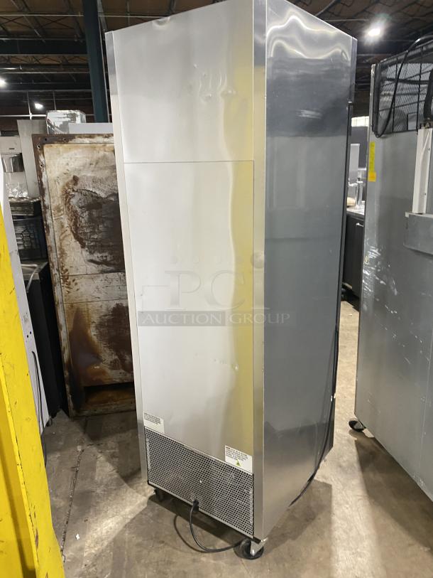 True T-23F-HC Low Boy freezer, stainless steel, on casters, 115V 1PH, SN: 8761908, used, excellent condition, industrial setting.
