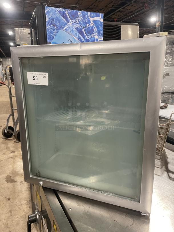 Good Humor Model 8210 countertop merchandiser display freezer with poly coated wire rack, white powder coated, SN:710009120136.
