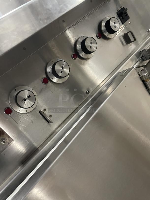 Carter Hoffmann CC345 stainless steel commercial proofer cabinet, control dials visible, on casters, model SN: 367840-052003.