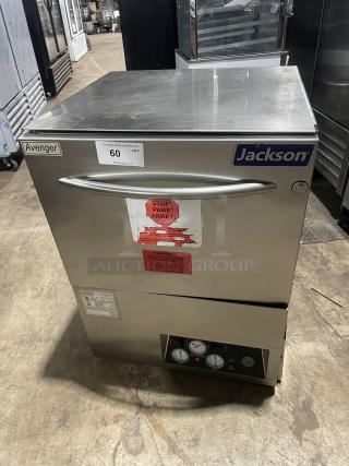 Jackson Avengerht commercial stainless steel under-counter dishwasher, model 13F282915, includes dish rack, 208/230V, 1 phase.