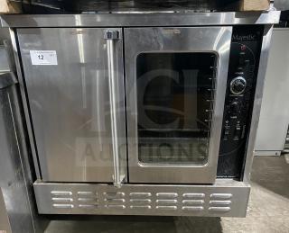 Majestic Series commercial convection oven, stainless steel, single stack, wired oven racks, control panel features.